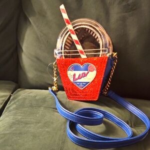 Rare Luv Betsey By Betsey Johnson Cherry Ice Cream Flavor Drink Shaped Purse